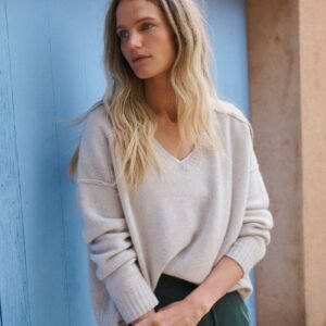 Cashmere V-neck sweater - Silver