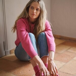 Cashmere crew neck sweater - Berry