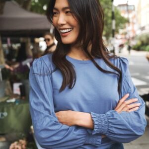 Cotton crew neck t-shirt - Soft Blue