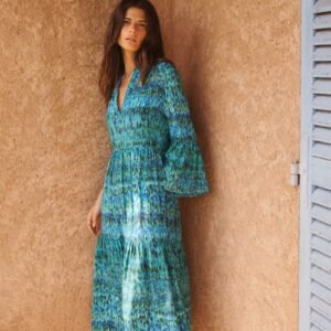 Silk watercolour splash dress