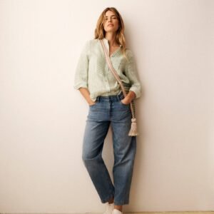 Denim barrel leg jean - Light Wash